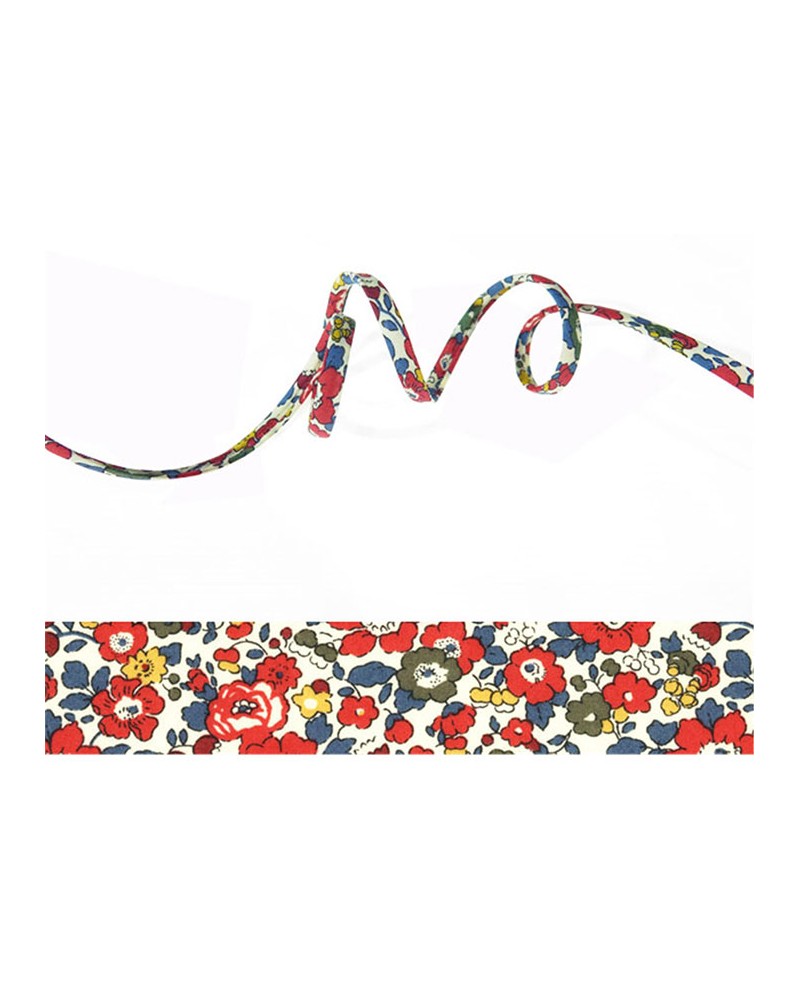 Cordon tissu liberty Betsy-Ann-Rouge garance