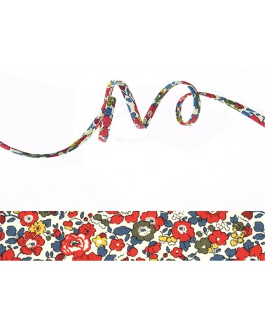 Cordon tissu liberty Betsy-Ann-Rouge garance