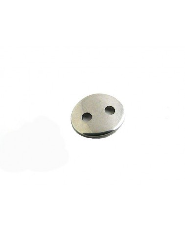 Fermoir bouton 14x11mm acier inoxydable