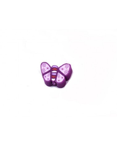 Perle papillon 10mm pâte polymère-Mauve