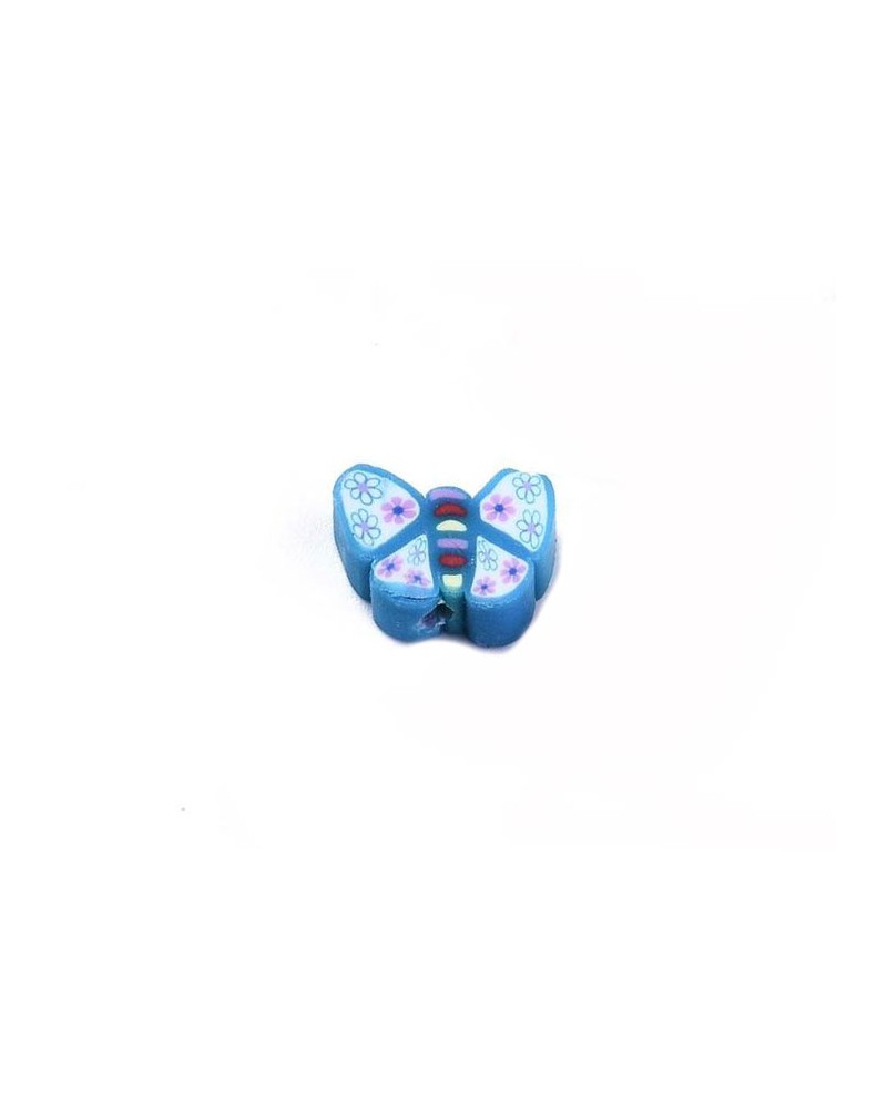 Perle papillon 10mm pâte polymère-turquoise