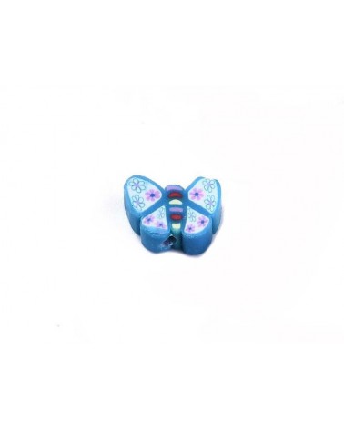 Perle papillon 10mm pâte polymère-turquoise