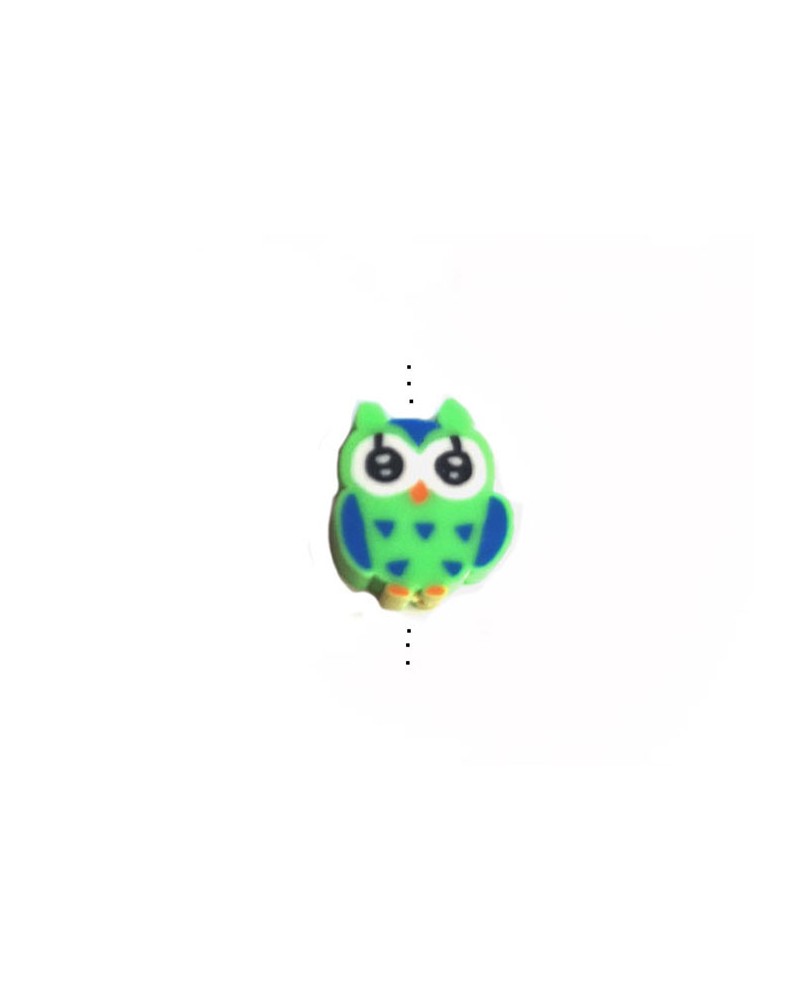 Perle hibou 10mm pâte polymère-vert