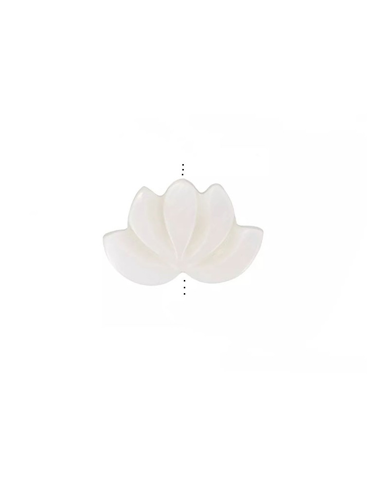 Fleur de lotus 11x17mm en nacre-Blanc