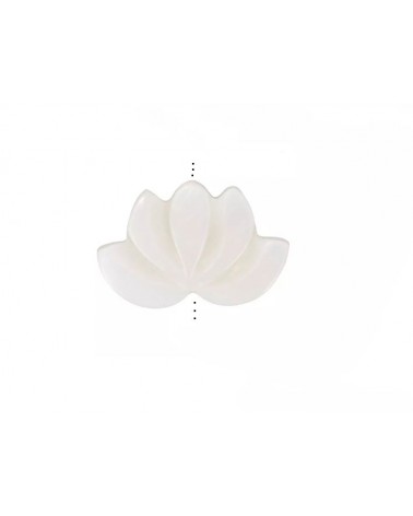 Fleur de lotus 11x17mm en nacre-Blanc