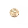 Perle métal décor lotus 14mm Doré mat