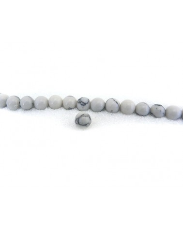 Perles 8mm imitation howlite-Blanc