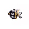 Perle poisson en céramique 18x22mm noir-jaune