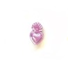 Perle coeur Ex-voto 16x10mm en céramique-Violet
