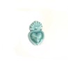 Perle coeur Ex-voto 16x10mm en céramique-Turquoise vert