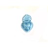 Perle coeur Ex-voto 16x10mm en céramique-Turquoise