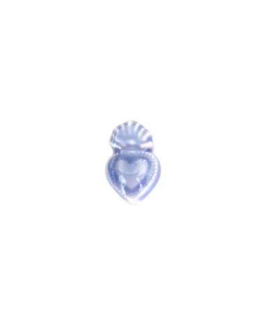 Perle coeur Ex-voto 16x10mm en céramique-ciel