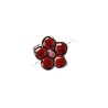 Perle Fleur en céramique 17mm-Marron-Rose