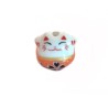 Perle chat chance-Porte bonheur 14mm-Céramique-Orange