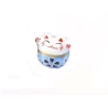 Perle chat chance-Porte bonheur 14mm-Céramique-bleu