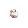 Perle chat chance-Porte bonheur 14mm-Céramique-Rose