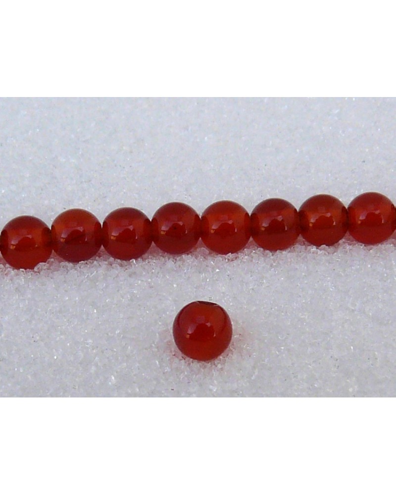 Agate lisse  Rouge 4mm X 20