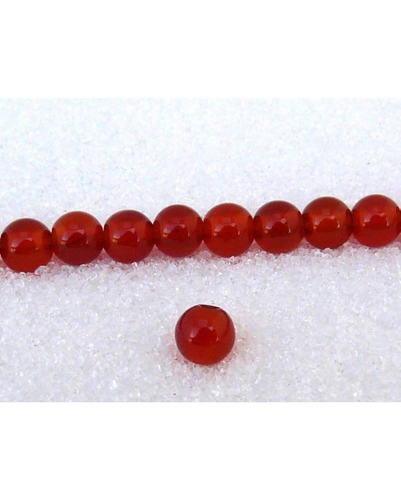 Agate lisse  Rouge 6mm grade AA X 15