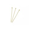 Clous tête boule 34x0,6mm-Laiton-Doré 18K x10