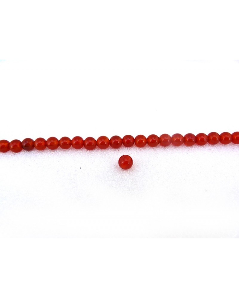 Agate lisse  Rouge 3mm grade AA x  20