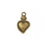 Breloque coeur Ex-voto 21x12mm -Bronze x1