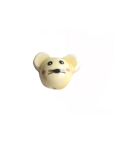 Perle tête de souris x12x16mm-Beige