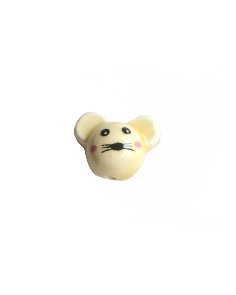 Perle tête de souris x12x16mm-Beige