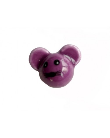 Perle tête de souris x12x16mm-Violet