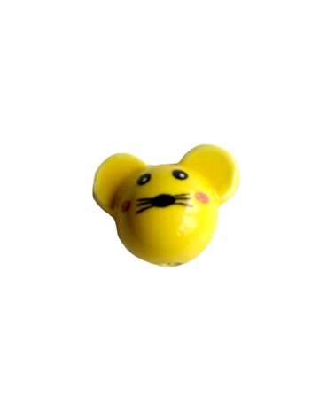 Perle tête de souris x12x16mm-Jaune