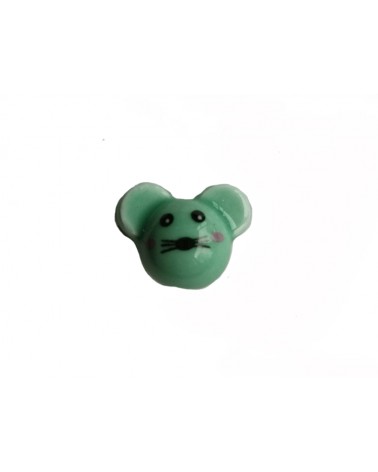 Perle tête de souris x12x16mm-Vert