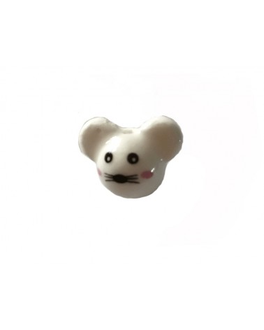 Perle tête de souris x12x16mm-Blanc