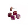 Clous d'oreilles 10mm en acétate -Tige inox 316-écailles-Mauve-blanc