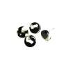 clous d'oreilles 10mm en acétate -Tige inox 316-écailles-Noir-blanc