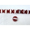Agate Tibétaine  à facettes 10mm Marron et  blanc X 10