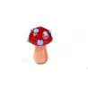 Perle en verre champignon 16x12mm-Rouge-Bleu