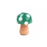 Perle en verre champignon 16x12mm-Vert-Blanc