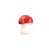 Perle en verre champignon 17x12mm-Rouge-Blanc-Blanc x1