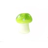 Perle en verre champignon 17x12mm-Vert-Blanc-Blanc x1