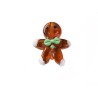 Bonhomme pain d'épices en verre 16x15mm-Marron