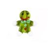 Bonhomme pain d'épices en verre 16x15mm-Vert