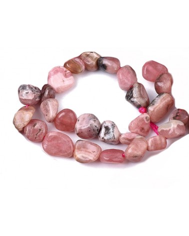 Perles pépites en rhodochrosite 5 à 11mm-Rose