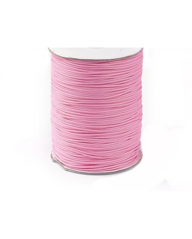 Cordon ciré 1mm-tressé - Rose X 3 Mètres