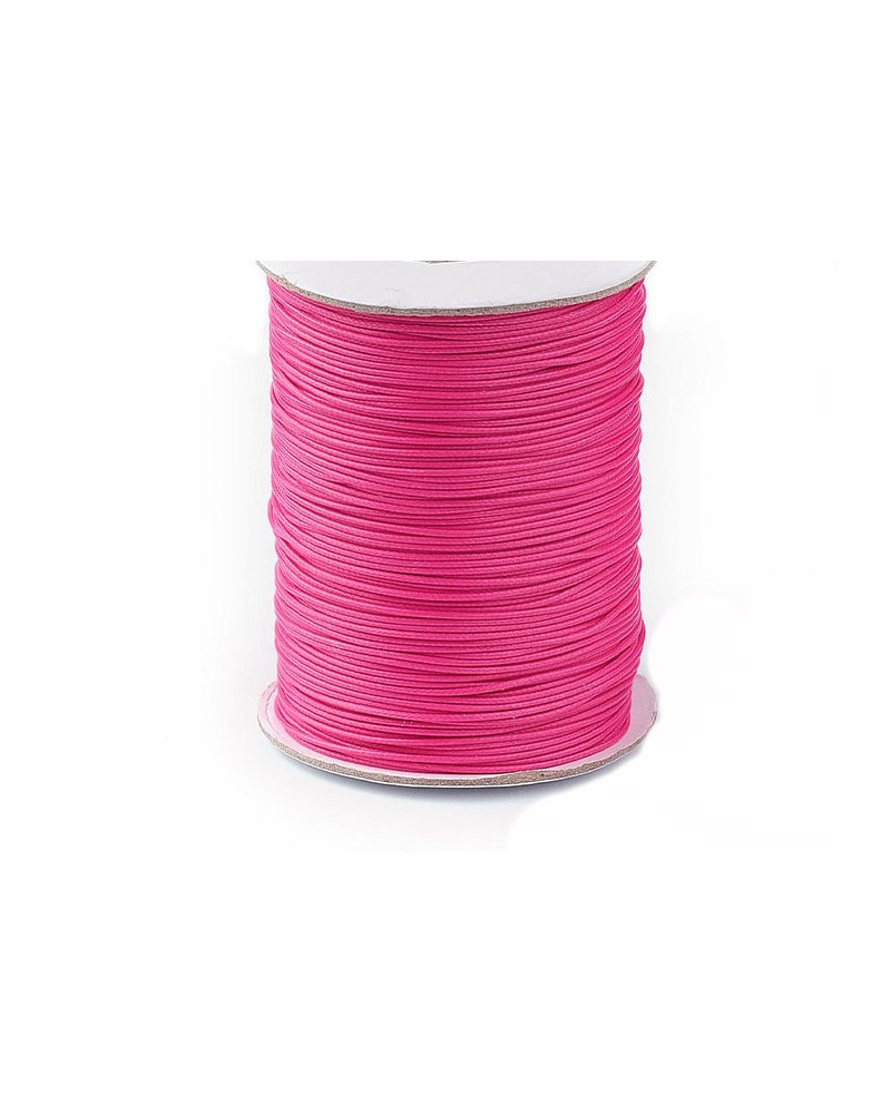 Cordon ciré 1mm-tressé - Fuchsia X 3 Mètres