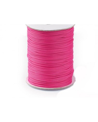 Cordon ciré 1mm-tressé - Fuchsia X 3 Mètres