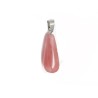 Pendentif goutte 28mm en verre Quartz cerise
