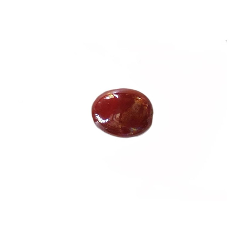 Perle olive en céramique 21x17mm-Rouge