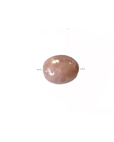 Perle olive en céramique 21x17mm-Rose