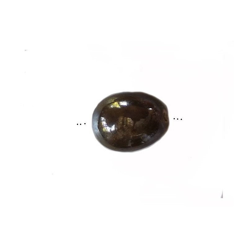Perle olive en céramique 21x17mm-Marron