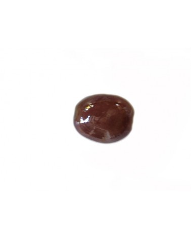 Perle olive en céramique 21x17mm-Marron