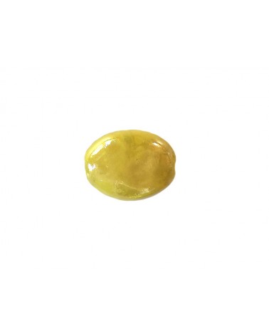 Perle olive en céramique 21x17mm-Jaune